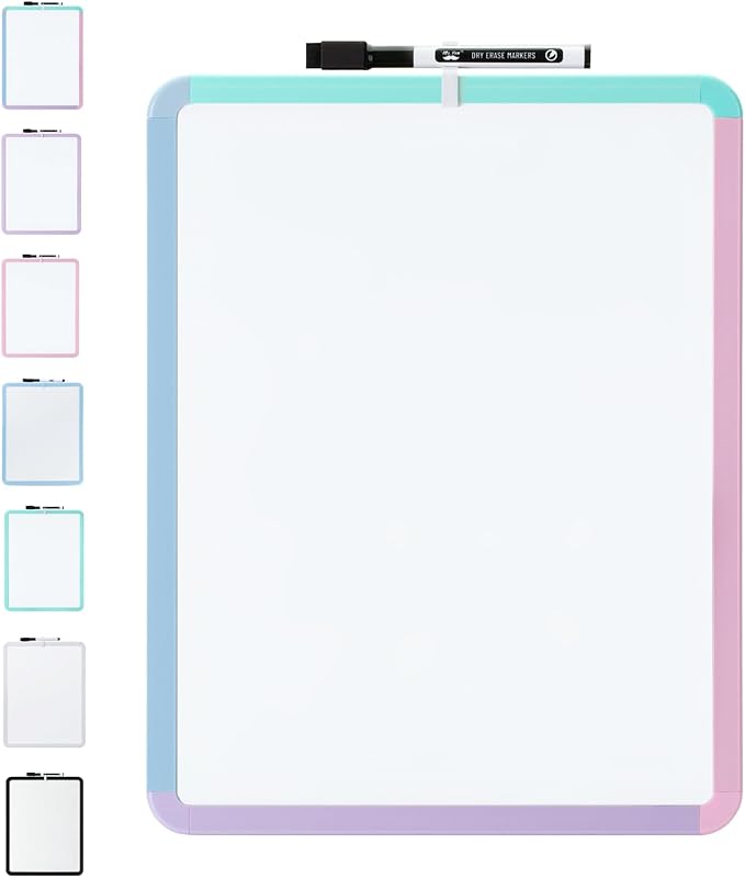 Mr. Pen- Dry Erase Board, 14” x 11” with a Black Dry Erase Marker, Colorful Frame, Small White Board, White Board for Kids, White Board for Students, Small Dry Erase Board, Mini White Board