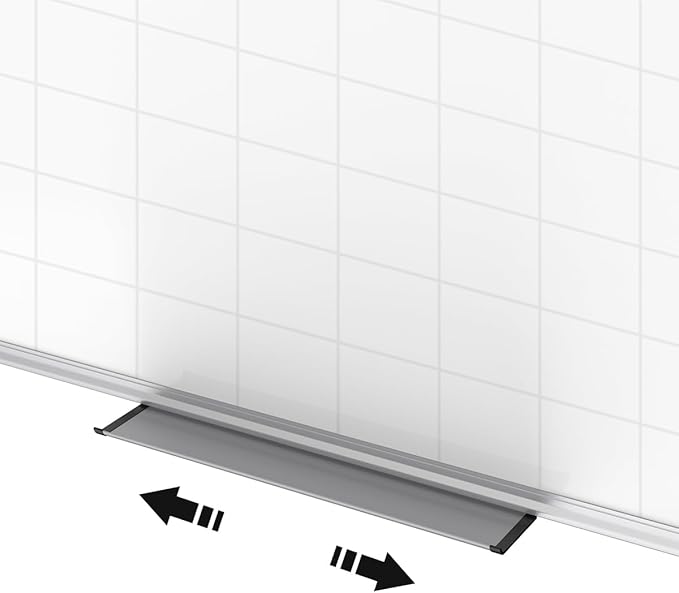 XBoard Magnetic Dry Erase Board with Lines 48 x 36 Inch, 4' x 3' Double Sided Hanging White Board Planner for Wall | Grid Lined White Board + Message Presentation Board