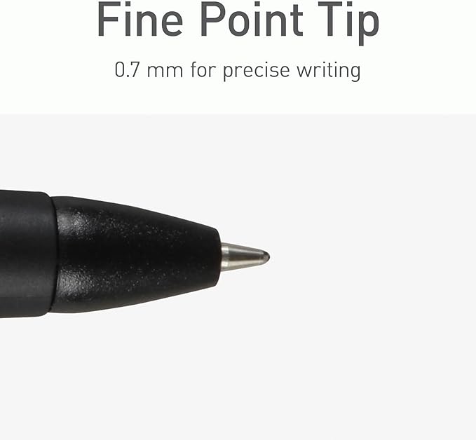 Pentonic BR-T Retractable Ballpoint Pens, 18 Count, Black Ink, 0.7 mm Fine Point, Smooth Writing For Journaling, Office & School (PEN12124)