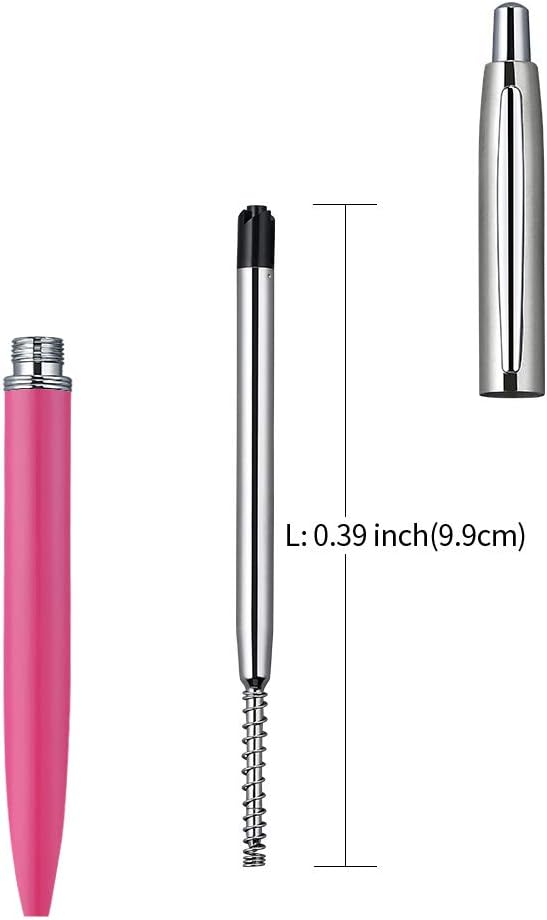 ChaoQ,Black Ink Refills (6pcs), Replaceable Ballpoint Pen Refills, 1mm Medium Tip - Black