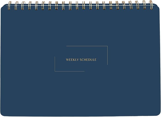 Undated Weekly Business Planner | 8.25” x 11.75” ADHD Organizer | Premium Multi-Layout Schedule | Navy | Landscape Layout