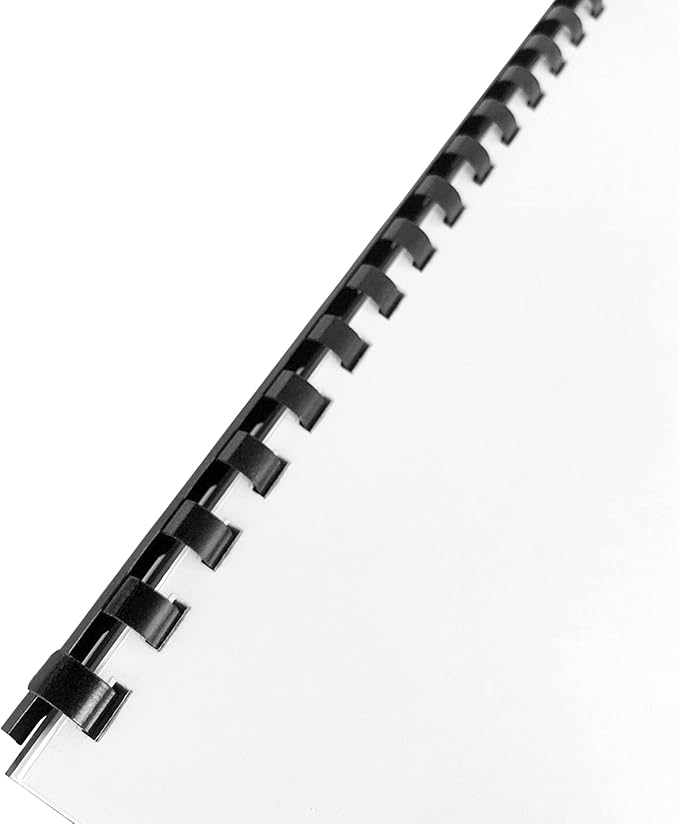 TOTiyea 100 Pack 19 Ring Plastic Binding Combs, 5/8 Inch Diameter, 125 Sheet Capacity, Letter Size, Black Comb Binding Spines
