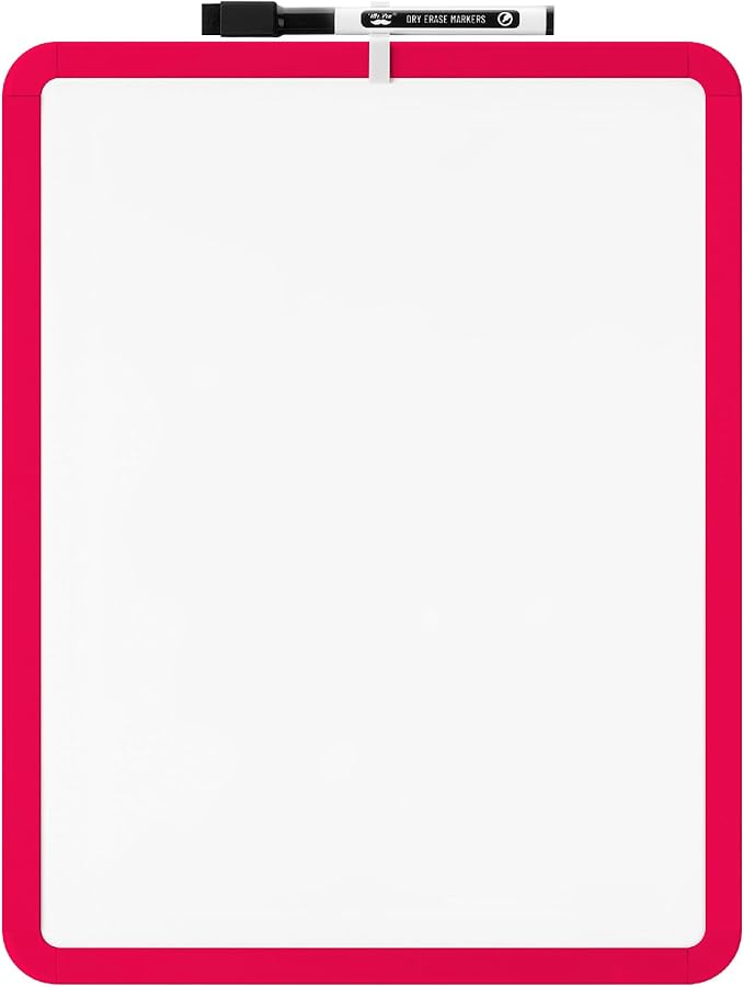Mr. Pen- Dry Erase Board, 14” x 11” with a Black Dry Erase Marker, Red Frame, Small White Board, White Board for Kids, White Board for Students, Small Dry Erase Board, Mini White Board