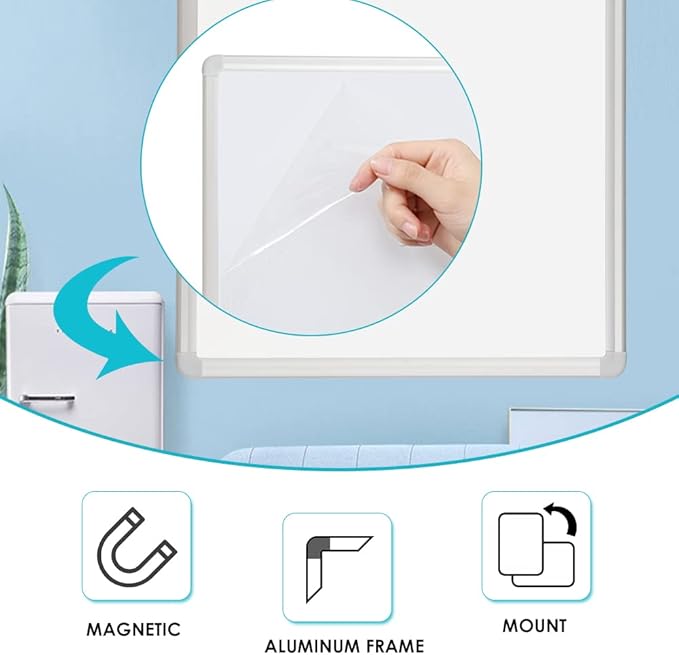 DEVELOP Large Magnetic Dry Erase Board 36 x 72 Inch, Wall Mounted Whiteboard with Aluminium Frame & Detachable Marker Tray 3' x 6', Magnetic White Board for Home School Office