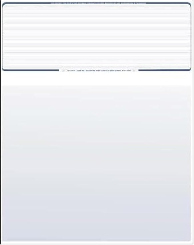 Compuchecks Check on Top Blank Check Paper - 2500 Pack, Quick-Books & Laser Printer Compatible - Security Business Checks with Voucher - 8.5" x 11" Blue Pinstripe