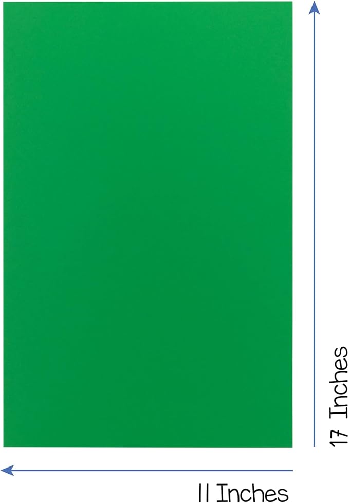Hygloss Dark Green Colored Paper - 24 lb, 89 GSM, Acid-Free, Fade-Resistant, 11x17-Inch Ledger Size Color Copy Paper, 90 Sheets