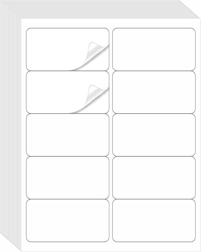 Premium 10 UP 2" x 4" Shipping Labels, 1000 Mailing Labels for Envelopes, Laser/Ink Jet Printer Compatible, White Paper Printable Stickers