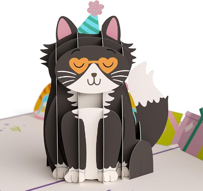 Lovepop Happy Birthday Pop-Up Card for Her and Him- 3D Greeting Cards for Boys, Girls, Men, Women - Your Gift Is in the Litterbox - 5" x 7" Cat Card - Blank Note Card & Envelope Included