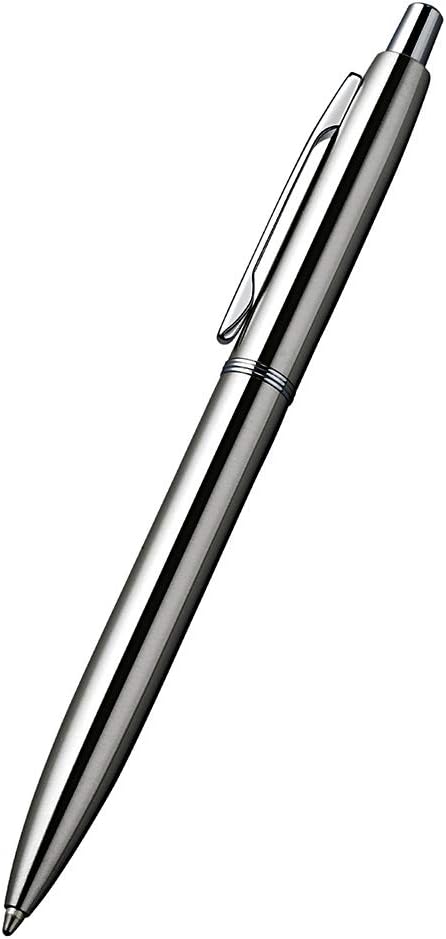 ChaoQ 6 Pcs Retractable Metal Ballpoint Pens, for Gift, Business, Office, 1.0mm Medium Point Black Ink, 12 Extras Replaceable Metal Refills - Stainess Steel