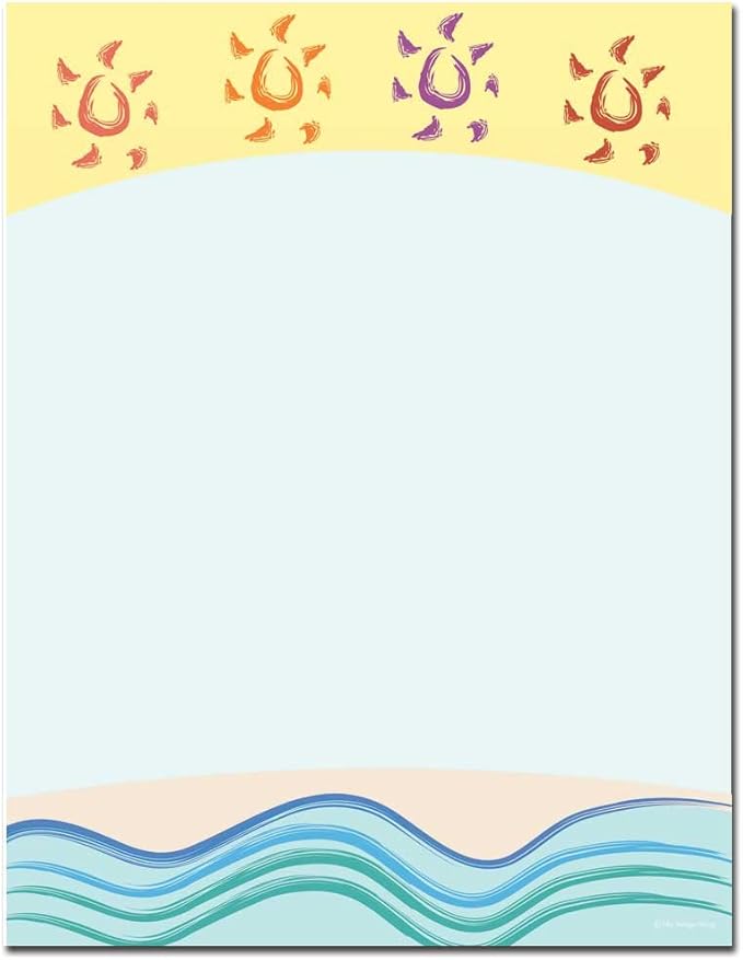 Summer Suns Letterhead Laser & Inkjet Printer Paper, 25 pack