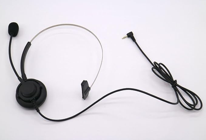 OP-4818 Black Over-Ear Wired Headset for Panasonic Cordless Phone with 2.5mm Jack