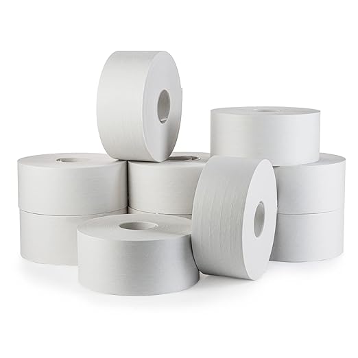 IDL Packaging 2.83" x 450 feet Reinforced Water-Activated Kraft Gummed Tape 30lb Thickness (Pack of 10) - Secure Paper Packing Tape for Secure Carton Sealing - Heavy-Duty for All Conditions, White