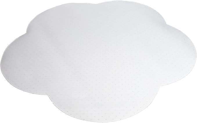 DESKU Flower Power Desk Chair Mat – Heavy-Duty PVC Mats for Carpet Floor Protection, Clear, 48 x 49 Inches, Made in The USA