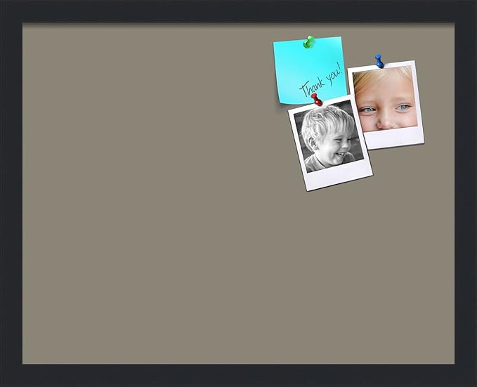 PinPix 19x15 Inch Cork Bulletin Board. This Decorative Framed Pin Board Comes with Pewter Design and a Satin Black Frame. Ideal for Home Office Decor or Message Board (PinPix-1812)