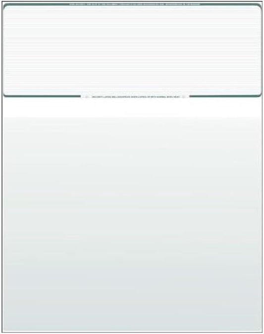 Compuchecks Check on Top Blank Check Paper - 1000 Pack, Quick-Books & Laser Printer Compatible - Security Business Checks with Voucher - 8.5" x 11" Green Pinstripe