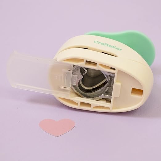 Craftelier - 1 Inch Heart Hole Punch with Lever Press | Hole Puncher for Paper Crafts | Heart Punch for Scrapbooking, DIY Cards & Journals | Hole Puncher for Paper & Cardstock.