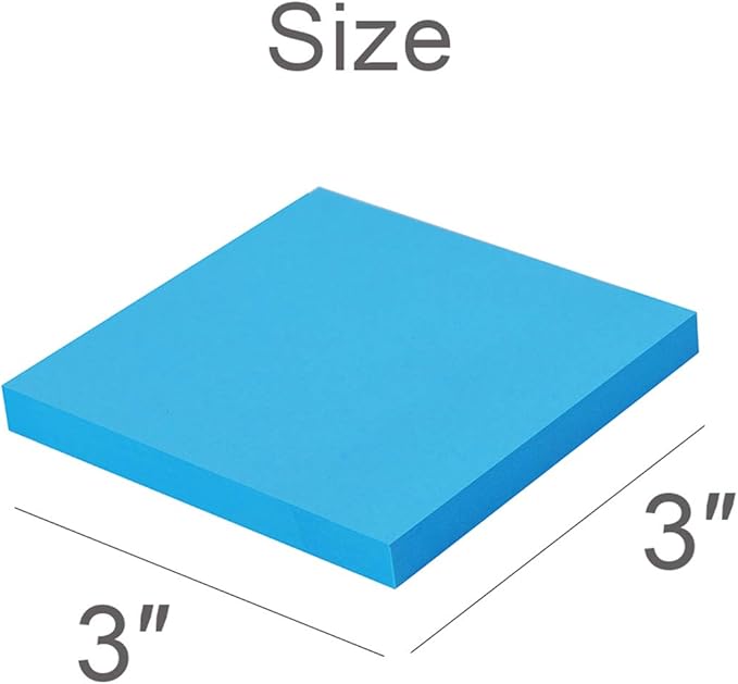 Sticky Notes 3x3 Inches,Bright Colors Self-Stick Pads, Easy to Stick for Home, Office, Notebook, 82 Sheets/pad