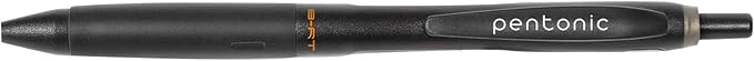 Pentonic BR-T Retractable Ballpoint Pens, 12 Count, Black Ink, 0.7 mm Fine Point, Smooth Writing For Journaling, Office & School (PEN12120)