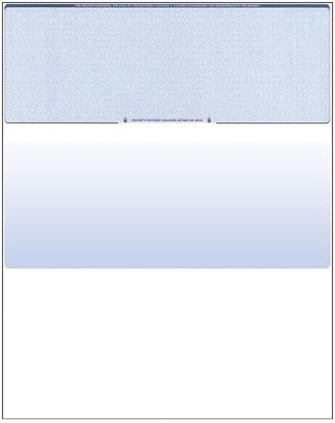 Compuchecks Check on Top Blank Check Paper - 1000 Pack, Quick-Books & Laser Printer Compatible - Security Business Checks with Voucher - 8.5" x 11" Blue Diamond