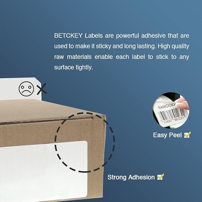 BETCKEY - Compatible Continuous Labels Replacement for Brother DK-2205 (2.4 in x 100 ft), Use with Brother QL Label Printers [10 Rolls + 2 Reusable Cartridges]