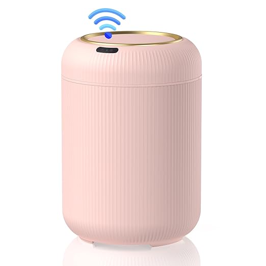 Procade Automatic Motion Sensor Bathroom Trash Can with Lid, 3 Gallon Touchless Trash Bin, Smart Plastic Garbage Can, Mini Pink Wastebasket for Toilet, Office, rv, Bedroom, Living Room