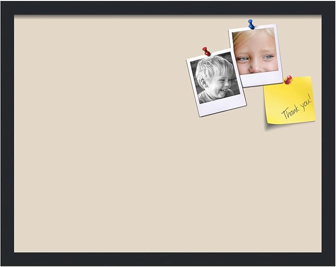 PinPix 22x17 Inch Cork Bulletin Board. This Decorative Framed Pin Board Comes with Desert Pastel Design and a Satin Black Frame. Ideal for Home Office Decor or Message Board (PinPix-1815)