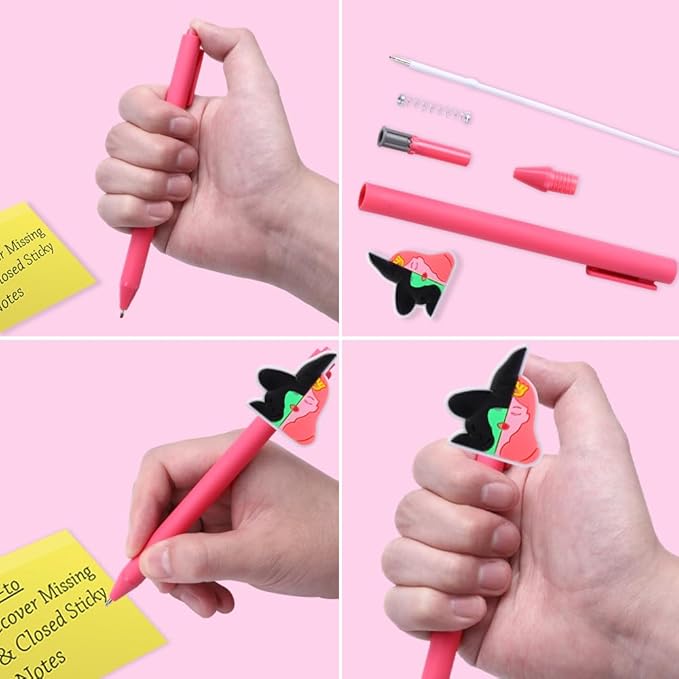 10 Pcs Halloween Ballpoint Pen DIY Retractable Gel Ink Pen Princess and Witch Cartoon Pens for Office Stationary Writing Pen Party Favors