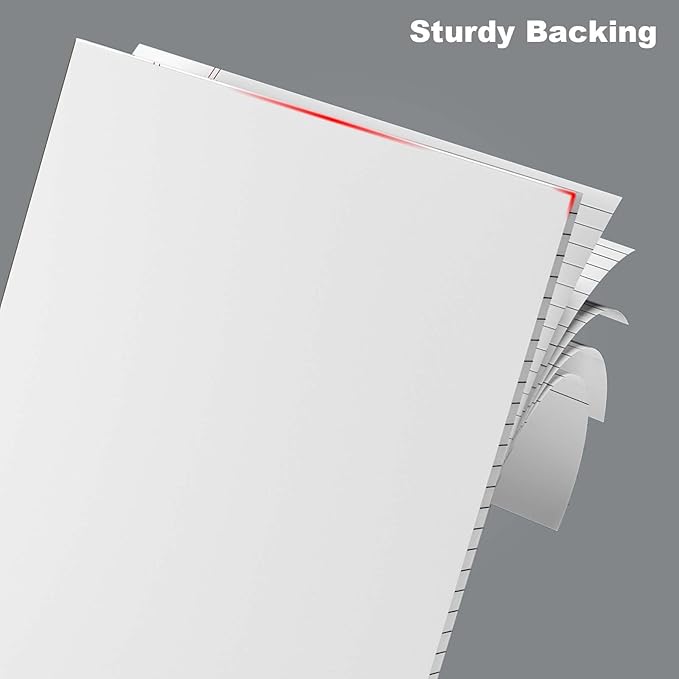 Legal Pads 8.5 x 11 Note Pads 8.5 x 11 Wide Ruled Notepad Lined Paper Writing Pads for Home, School, Office Use, 80gsm Perforated Legal Pad - Sturdy Cardboard Backing Support, 6 Pack (30 Sheets/Pad)