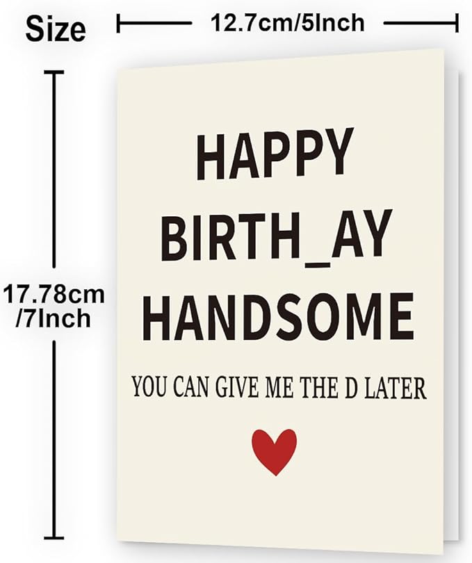 Funny Birthday Card & Gifts for Men Husband Boyfriend Him, Happy Bday Card