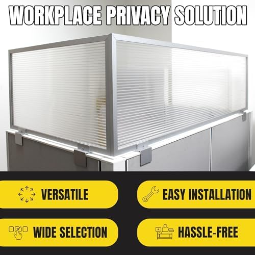 OBEX Screen Extender Polycarbonate Desk Privacy Panel & Divider for Office Cubicle, 12" x 30", Translucent