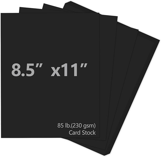 Joyberg Black Cardstock 8.5 x 11, 230gsm Cover Cardstock Paper, 85 Lb Heavy Card Stock for Printer, Card Stock Paper for Invitations, Scrapbooking, Crafts, Diy Cards, Decoration, Drawing (30 Sheets)
