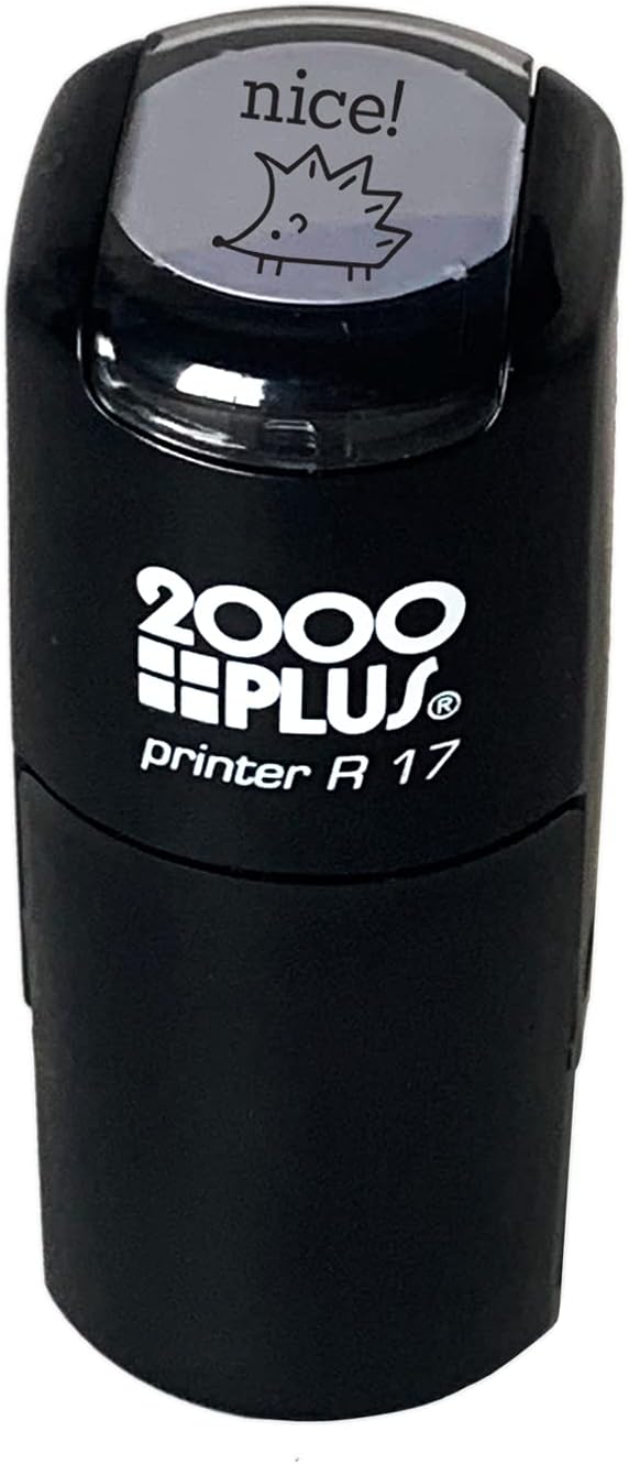 Nice! Hedgehog Stamp / 2000 Plus Self Inking Teacher Stamp/Black Imprint Stamper/School Worksheet Stamp
