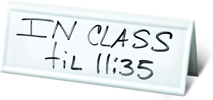 Trainers Warehouse Heavy Duty Premium Space-Saver Reusable Name Cards, White, Dry-Erase Tent, 8.75" x 3" (50)