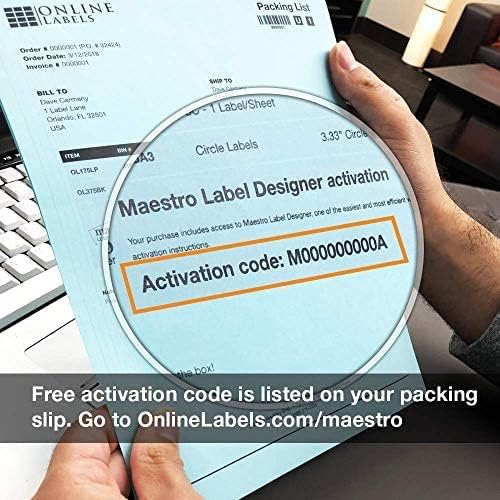 4 x 4 Square Label - Pack of 20,000 Labels, 5,000 Sheets - Inkjet/Laser Printer - Online Labels
