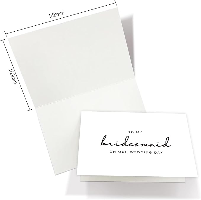 6 Pieces Bridesmaid Proposal Cards with Envelopes, 4 Pieces To My Bridesmaid On Our Wedding Day Cards and 2 Pieces To My Maid Of Honor On Our Wedding Day Cards.（Bridesmaid - 6cards B）