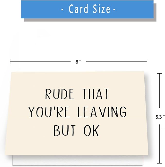 Asmallgf Rude Coworker Leaving Farewell for Women Men, Humorous Work Friend Going Away Gifts, Rude That You're Leaving But Ok