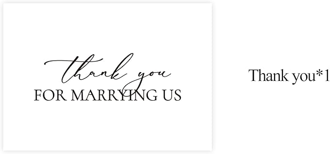 Wedding Day Card, Thank You for Marrying Us, Thank You Card for Officiant, Priest, Minister, Judge, Pastor Gifts.（Thank You A）