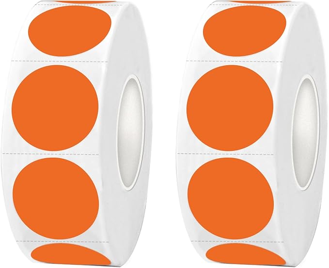 Dot Stickers,Pack of 2400 Round Color Coding Circle Dots Stickers Labels (3/4",Orange)