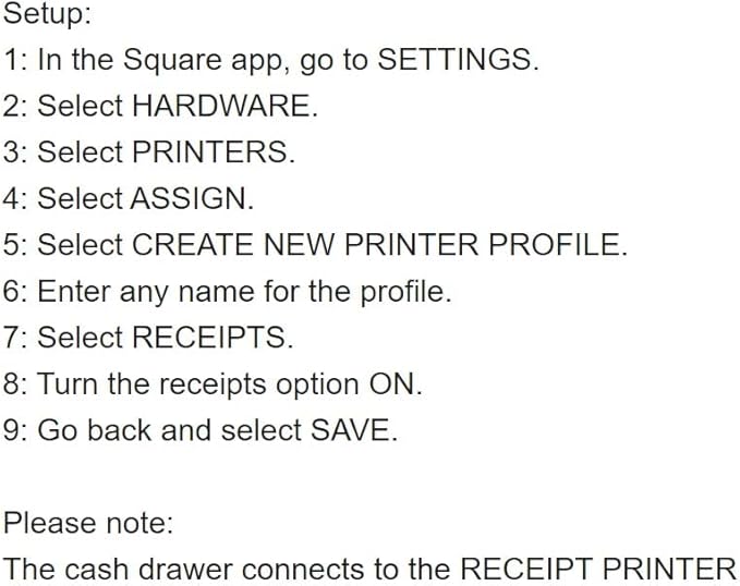 POS Hardware Bundle for Square - Cash Drawer and Thermal Receipt Printer,[Compatible with Square Stand and Square Register]