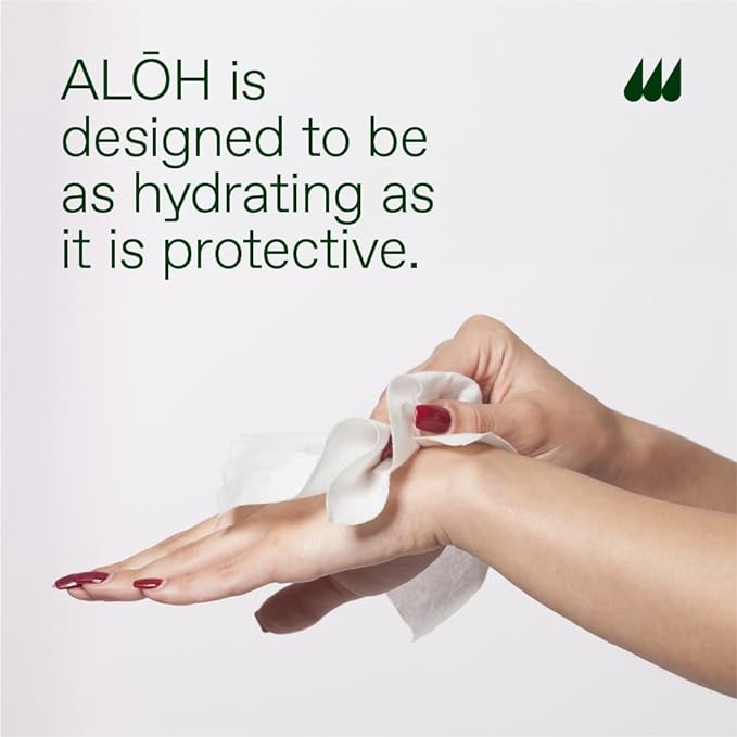 ALŌH Lavender Rosewood + Aloe Sanitizing Hand Wipes - Clean Hands, Clear Mind - On The Go Hand Sanitizer Wipes for Kids and Adults - Travel Size 6 Pack, 20ct (120 wipe)