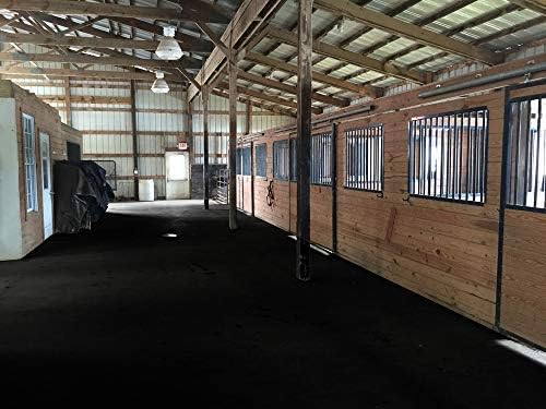 American Floor Mats - Heavy Duty Stall Tiles - Stable/Horse Tiles - Thick, Durable Rubber Flooring Solid Black 6' x 10' Set 3/4" Thick (15 Tiles Total)