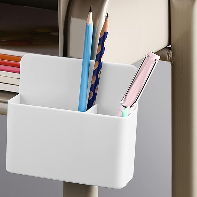 Magnetic Dry Erase Marker Holder, Magnetic Pen Marker Holder for Whiteboard, Fridge, Locker Accessories, School, Office, Home, Magnet Pen Cup,1 Pack, White