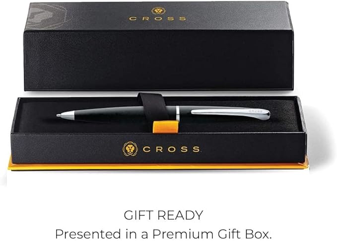 Cross ATX Refillable Ballpoint Pen Presented in a Luxury Gift Box - Medium Point, Black Ink, Basalt Black