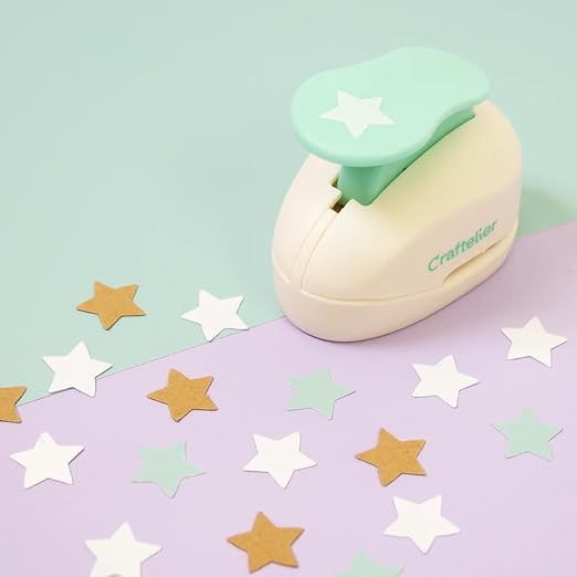 Craftelier - 3/8 Inch Star Hole Punch with Lever Press – Star Hole Puncher for Paper Crafts | Star Punch for Scrapbooking, DIY Cards & Journals | Hole Punch Shapes for Paper & Cardstock.