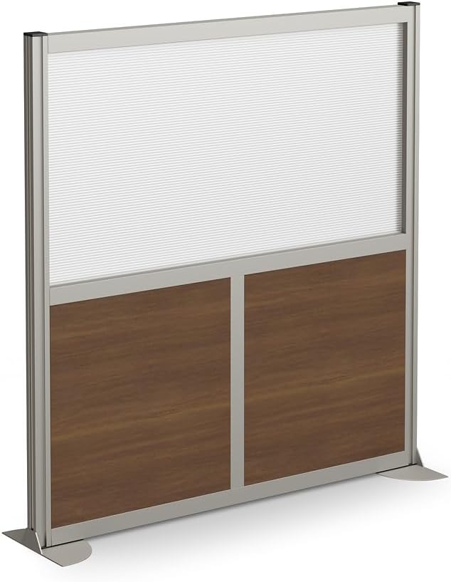 NBF Office Partitions - Cubicle Privacy Panel Wall Divider - Modern Room Separator with Quick Assembly - Indoor Laminate Free Standing Portable Room Divider Panel - 52" H x 49" W (Warm Ash)