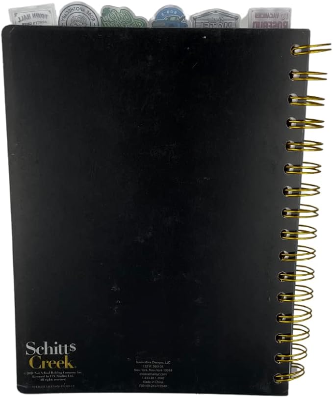 Innovative Designs Schitt’s Creek Tab Journal Notebook - Rose Apothecary, Spiral Bound, 144 Lined Pages, 8 x 7 inches