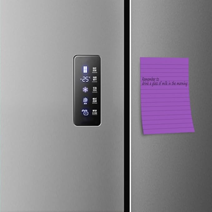 24 Pack Lined Sticky Notes 4X6 in Self Sticky Note Pads Colorful Post Stickies for Office, Home, School, Meeting, 50 Sheets/pad, (Bright Color)