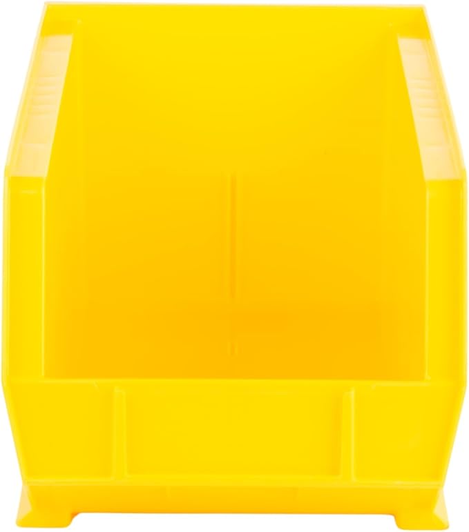 Hudson Exchange 15" x 8" x 7" Plastic Stackable Storage Bin and Hanging Container (Yellow, 1 Pack)