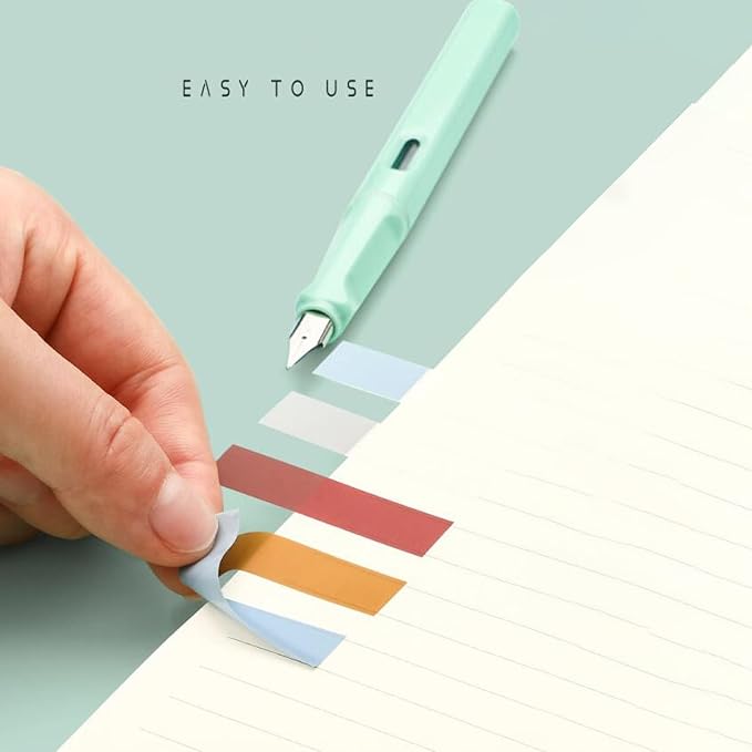ELII 600 Pcs Page Markers Sticky Index Tabs,Transparent Sticky Notes,Morandi Book Page Tabs, Writable and Repositionable Flag Tabs Stickers