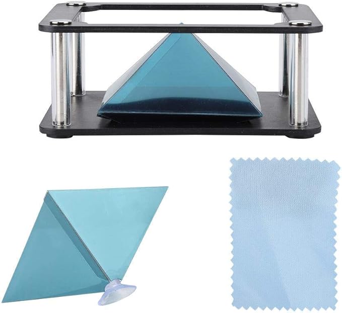 3D Holographic Display Stands,Projector 3.5-6inch Mobile Smartphone Hologram Bracket,360° images Holographic Display Stands Projector,for Ad Display/Cartoon Interaction/Entertainment/Gift